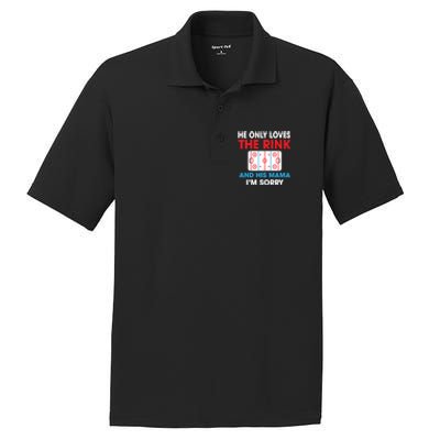 He Only Loves The Rink And His Mama I'm Sorry Hockey Cute Gift PosiCharge RacerMesh Polo