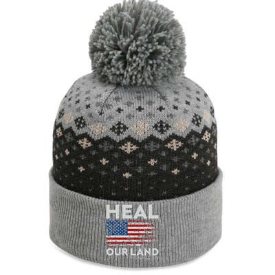 Heal Our Land Patriotic funny Christian faith The Baniff Cuffed Pom Beanie