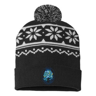 Hold On Let Me Overthink This Floral USA-Made Snowflake Beanie