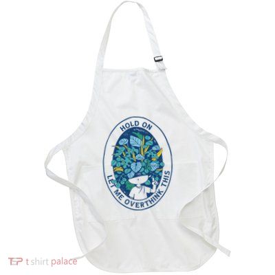 Hold On Let Me Overthink This Floral Full-Length Apron With Pockets