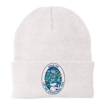 Hold On Let Me Overthink This Floral Knit Cap Winter Beanie