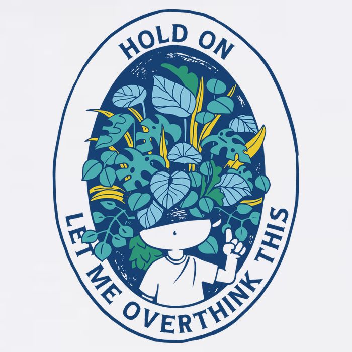 Hold On Let Me Overthink This Floral Flatbill Hat