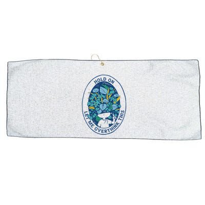 Hold On Let Me Overthink This Floral Large Microfiber Waffle Golf Towel