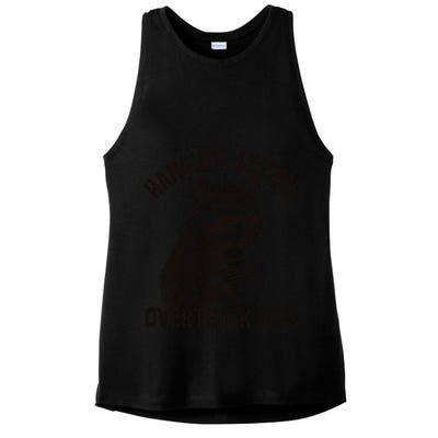 Hang On Let Me Overthink This Funny Racoon Ladies PosiCharge Tri-Blend Wicking Tank