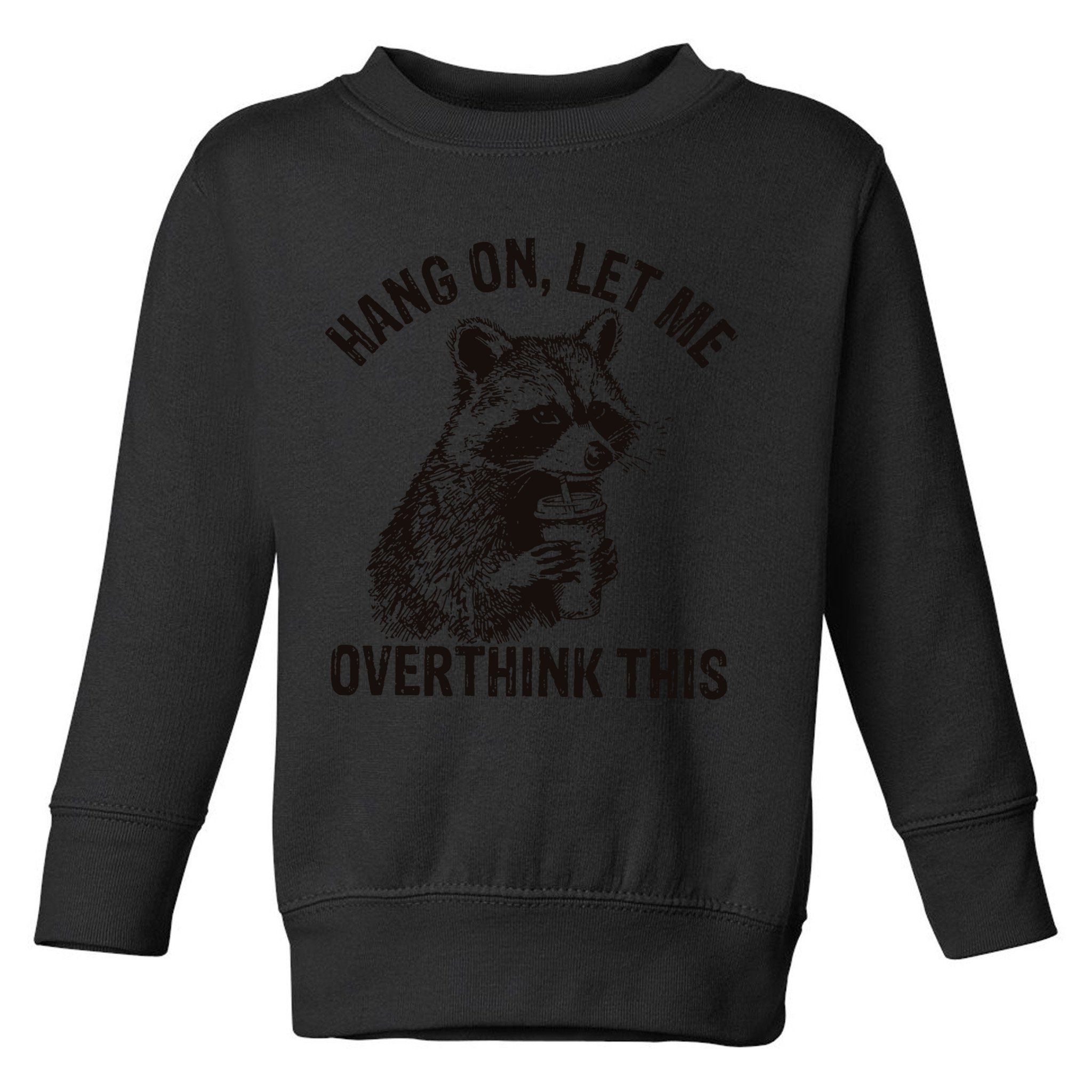 Hang On Let Me Overthink This Funny Racoon Toddler Sweatshirt