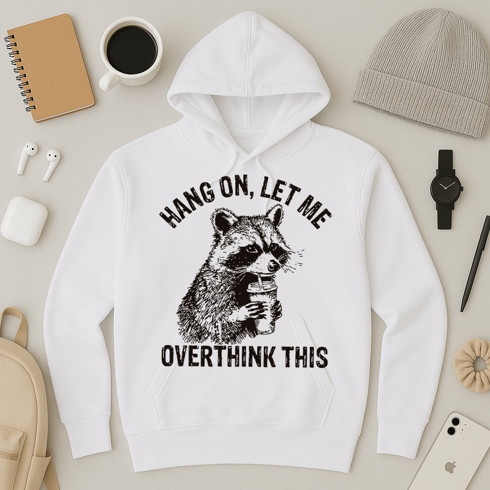 Hang On Let Me Overthink This Funny Racoon Hoodie