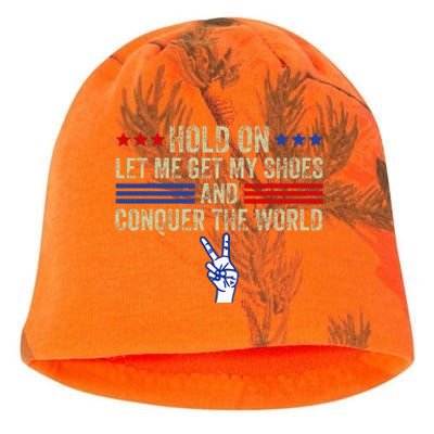 Hold On Let Me Get My Shoes And Conquer The World Running Kati - Camo Knit Beanie