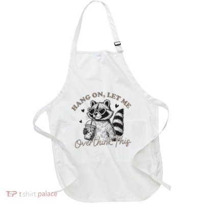 Hang On Let Me Overthink This Humor And Playful Design Full-Length Apron With Pockets
