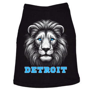 Head Of Lion With Blue Eyes Detroit Michigan Football Fan Doggie Tank