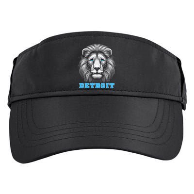 Head Of Lion With Blue Eyes Detroit Michigan Football Fan Adult Drive Performance Visor