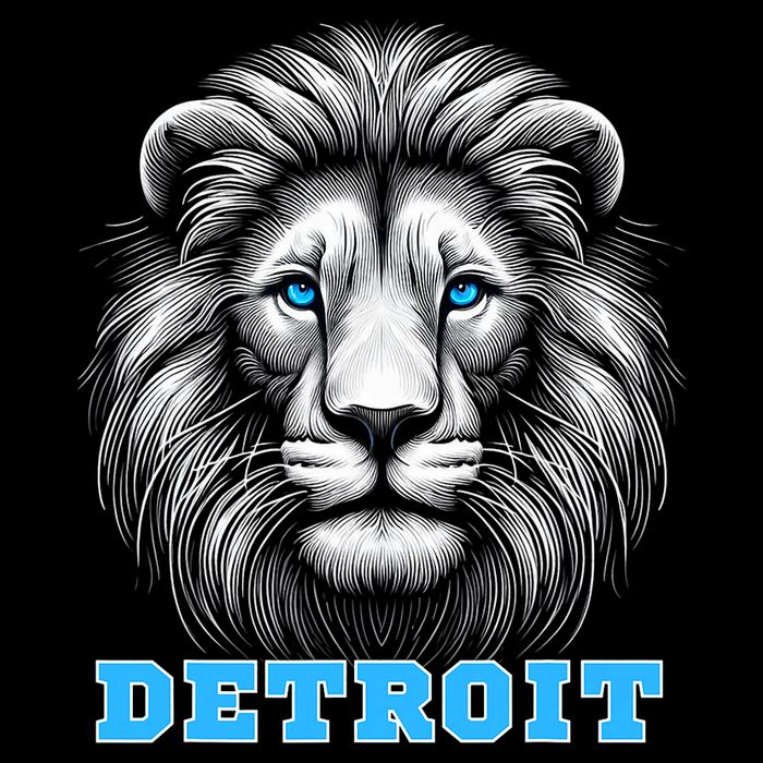 Head Of Lion With Blue Eyes Detroit Michigan Football Fan 16 in Basic Backpack