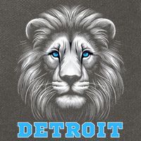 Head Of Lion With Blue Eyes Detroit Michigan Football Fan Cotton Canvas Backpack