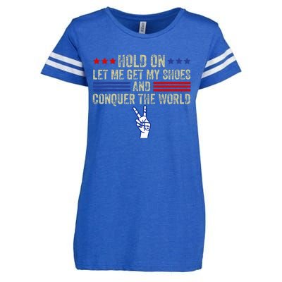 Hold On Let Me Get My Shoes And Conquer The World Running Enza Ladies Jersey Football T-Shirt