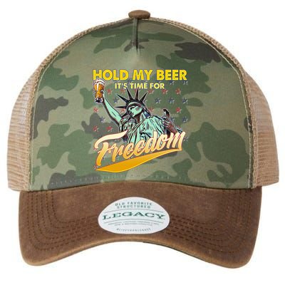 Hold My Beer It's Time For Freedom Statue Of Liberty Legacy Tie Dye Trucker Hat