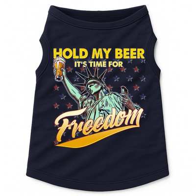 Hold My Beer It's Time For Freedom Statue Of Liberty Doggie Tank