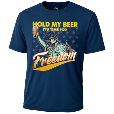 Hold My Beer It's Time For Freedom Statue Of Liberty Performance Shirt