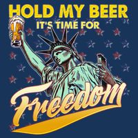 Hold My Beer It's Time For Freedom Statue Of Liberty Flat Bill Trucker Hat
