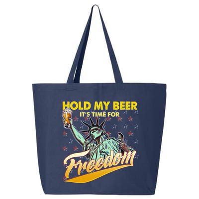 Hold My Beer It's Time For Freedom Statue Of Liberty 25L Jumbo Tote