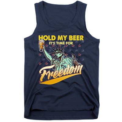 Hold My Beer It's Time For Freedom Statue Of Liberty Tank Top