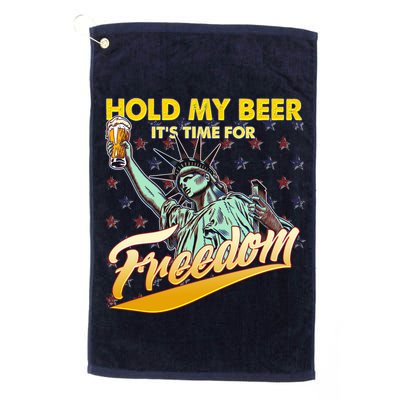 Hold My Beer It's Time For Freedom Statue Of Liberty Golf Towel