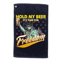 Hold My Beer It's Time For Freedom Statue Of Liberty Golf Towel
