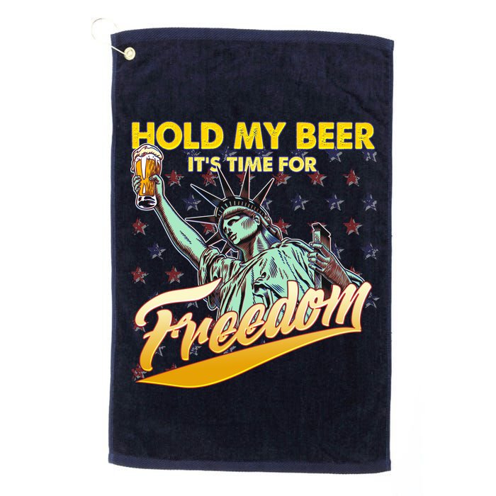 Hold My Beer It's Time For Freedom Statue Of Liberty Golf Towel