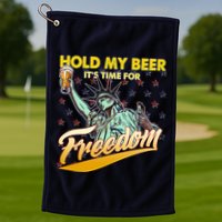 Hold My Beer It's Time For Freedom Statue Of Liberty Golf Towel