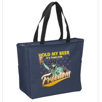 Hold My Beer It's Time For Freedom Statue Of Liberty Zip Tote Bag