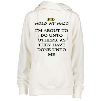 Hold My Halo Womens Funnel Neck Pullover Hood