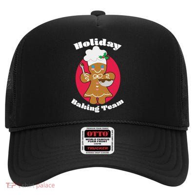 Holiday Baking Team Gingerbread High Crown Mesh Back Trucker Hat