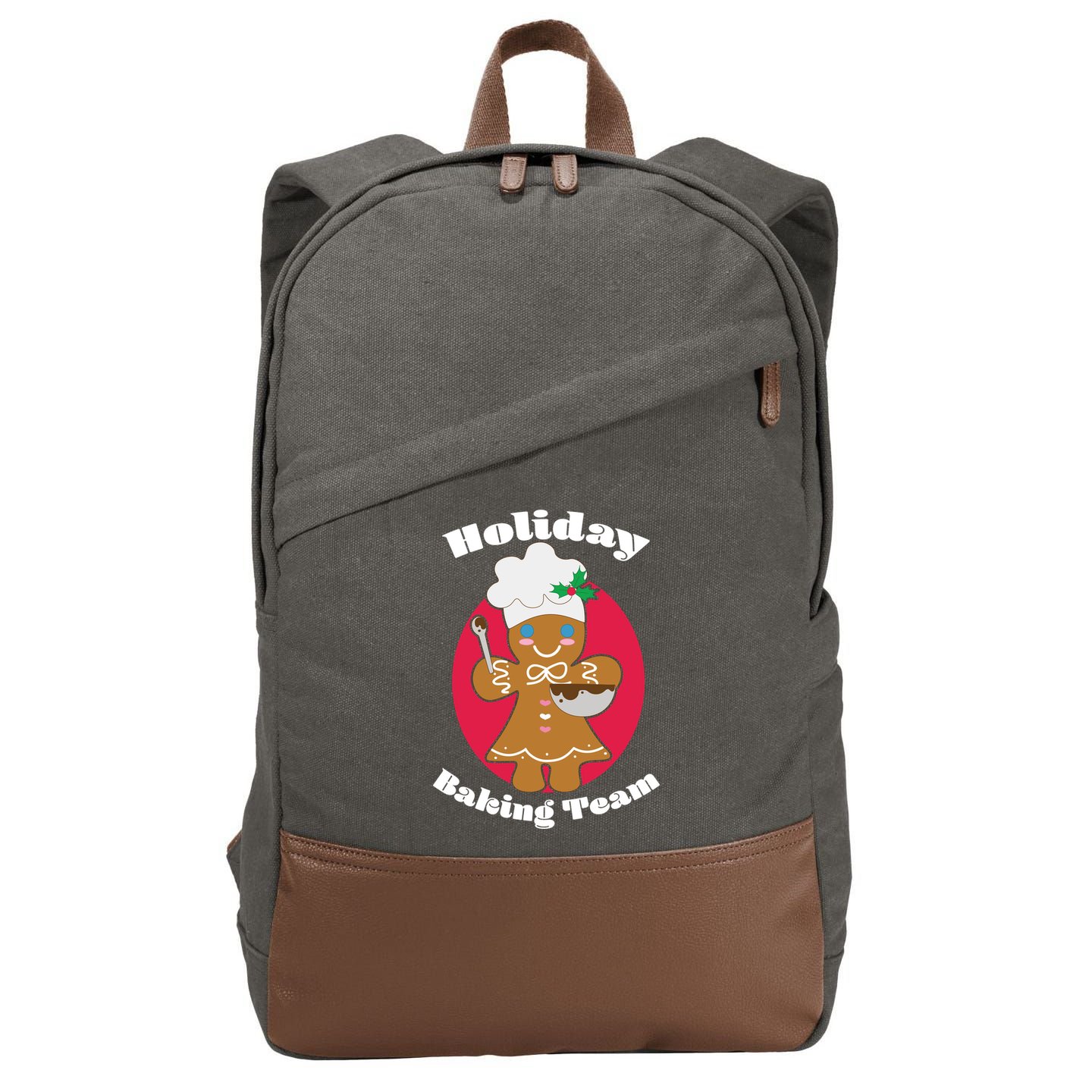 Holiday Baking Team Gingerbread Cotton Canvas Backpack