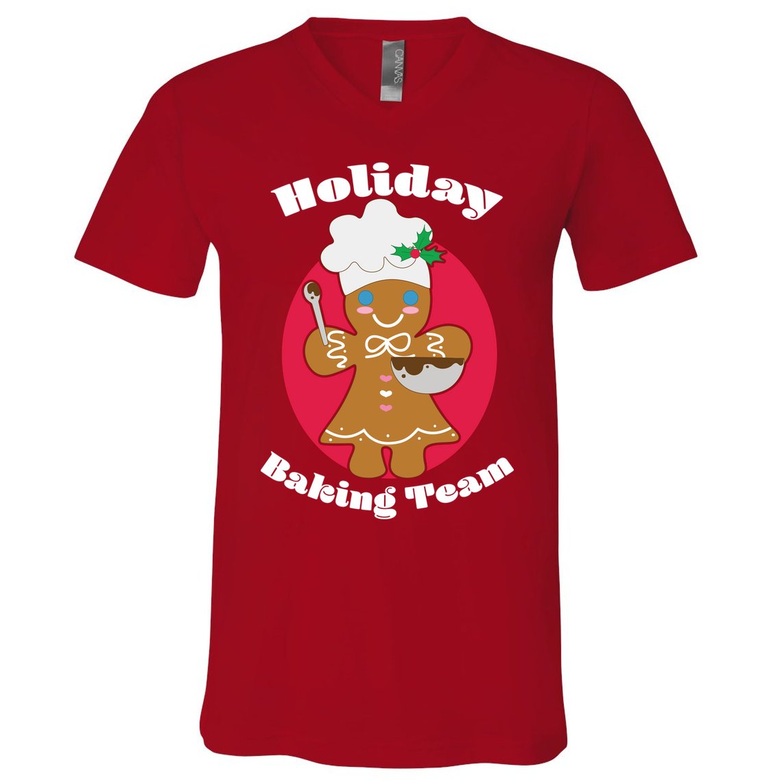 Holiday Baking Team Gingerbread V-Neck T-Shirt