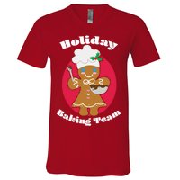 Holiday Baking Team Gingerbread V-Neck T-Shirt