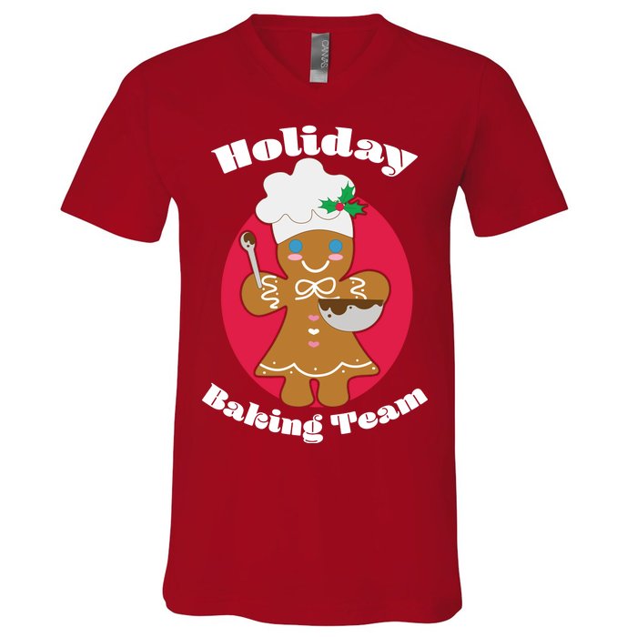 Holiday Baking Team Gingerbread V-Neck T-Shirt