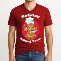 Holiday Baking Team Gingerbread V-Neck T-Shirt