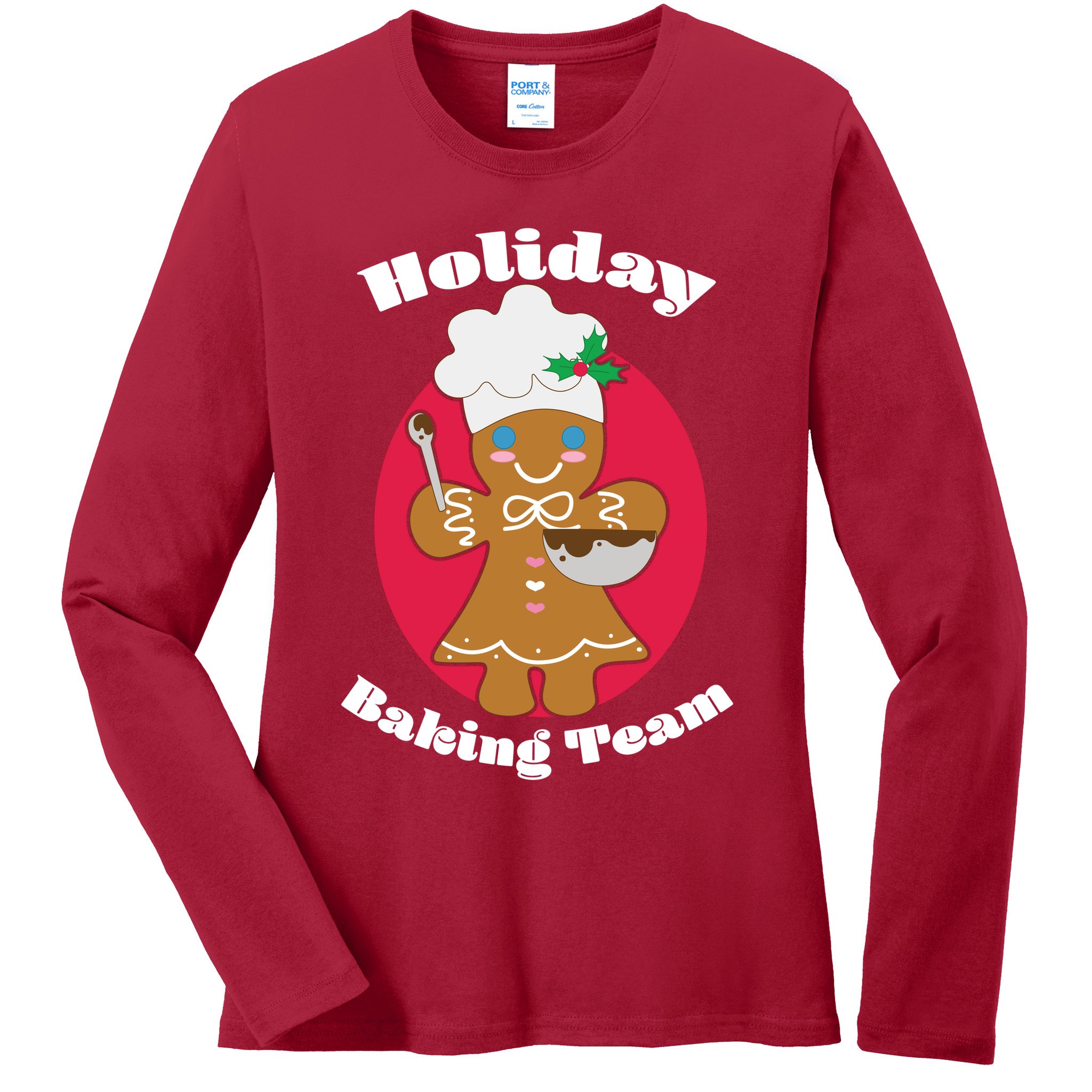 Holiday Baking Team Gingerbread Ladies Long Sleeve Shirt