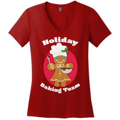 Holiday Baking Team Gingerbread Women's V-Neck T-Shirt