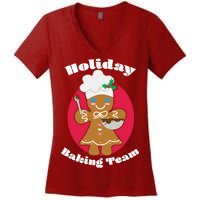 Holiday Baking Team Gingerbread Women's V-Neck T-Shirt