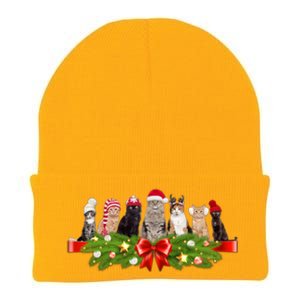 Holiday Christmas Cats Knit Cap Winter Beanie