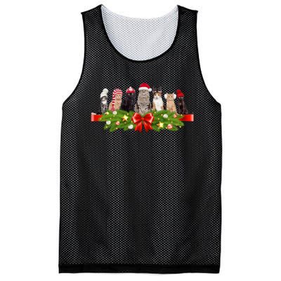 Holiday Christmas Cats Mesh Reversible Basketball Jersey Tank