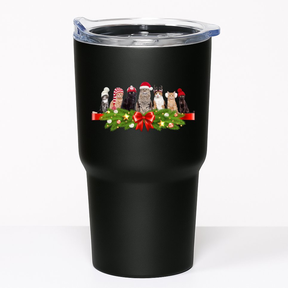 Holiday Christmas Cats Tumbler