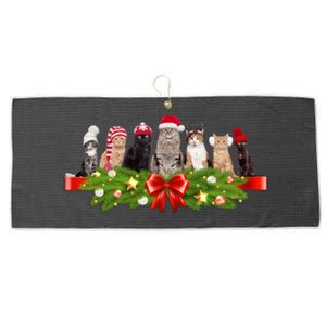 Holiday Christmas Cats Large Microfiber Waffle Golf Towel