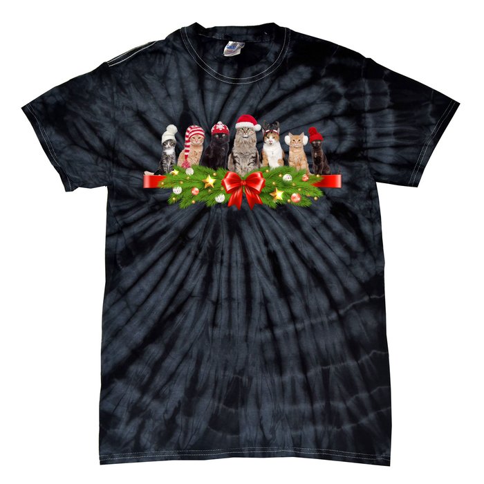 Holiday Christmas Cats Tie-Dye T-Shirt