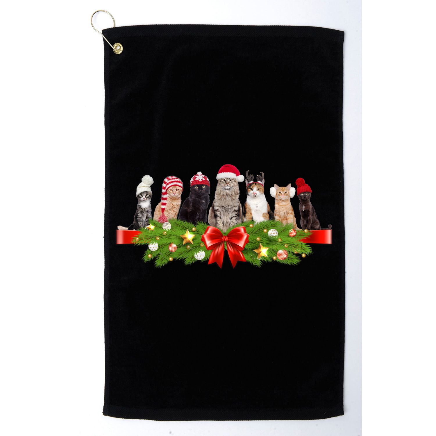 Holiday Christmas Cats Golf Towel