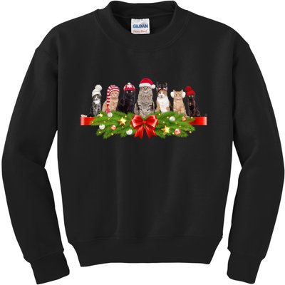 Holiday Christmas Cats Kids Sweatshirt