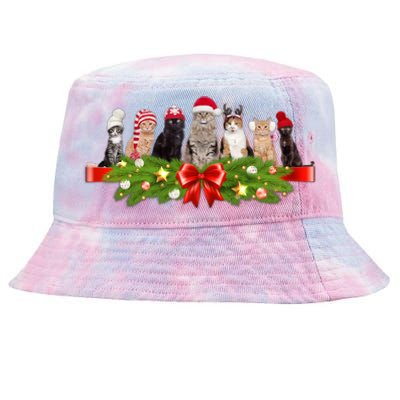 Holiday Christmas Cats Tie-Dyed Bucket Hat