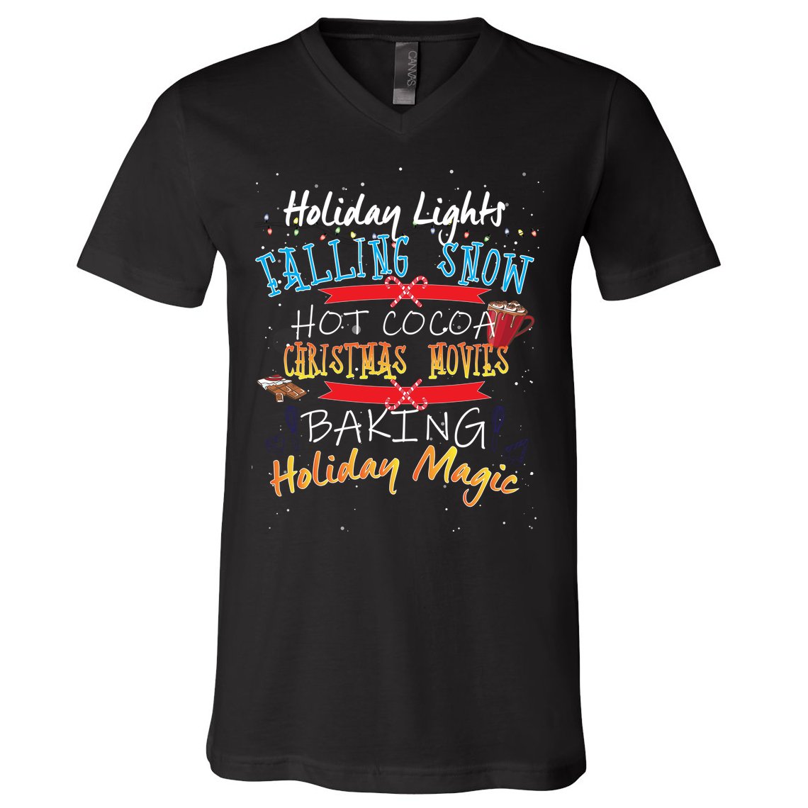 Holiday Magic Christmas Movies V-Neck T-Shirt