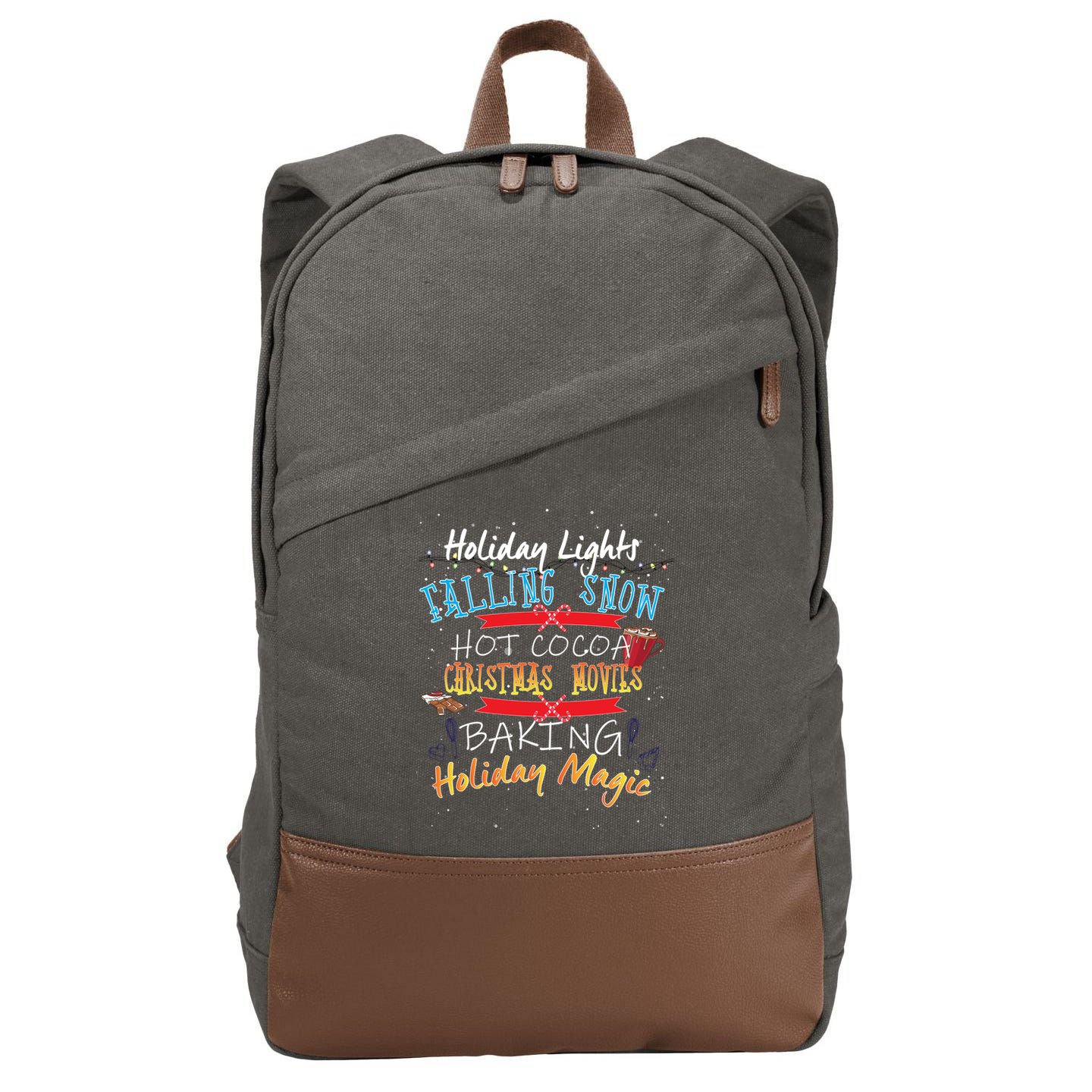 Holiday Magic Christmas Movies Cotton Canvas Backpack