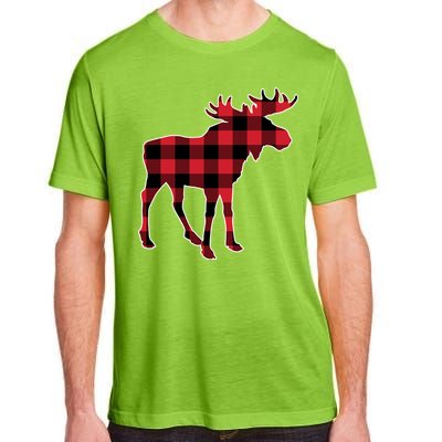 Holiday Plaid Moose Adult ChromaSoft Performance T-Shirt