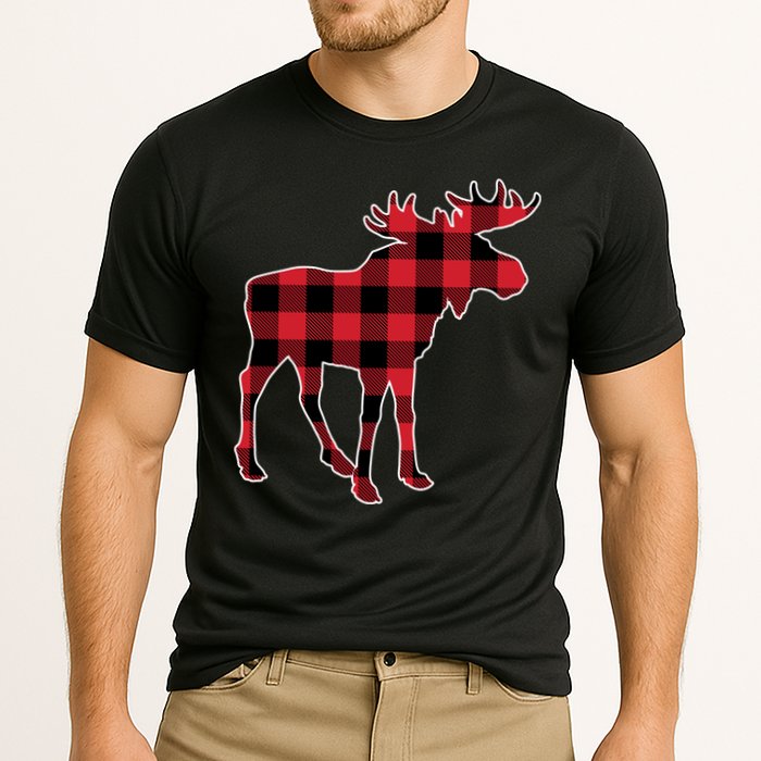 Holiday Plaid Moose Cooling Performance Crew T-Shirt
